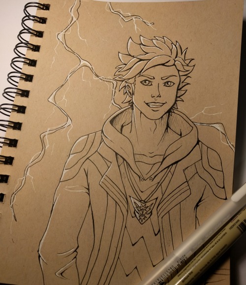 Whoooops posted this to the wrong blog.Inktober piece of Spark because he’s a precious dorkface.