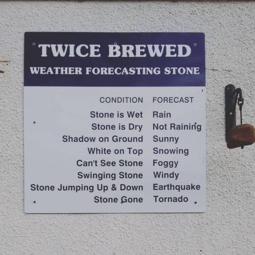 Thanks that&rsquo;s really helpful #hadrianswall #weather (at Twice Brewed Inn)