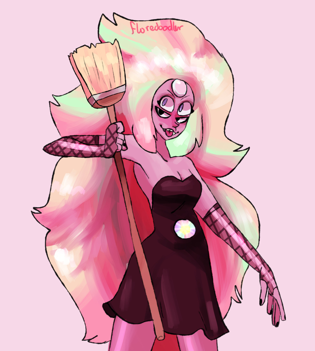 floredoodler:  art trade w @harmil-art!! spooky Rainbow Quartz 
