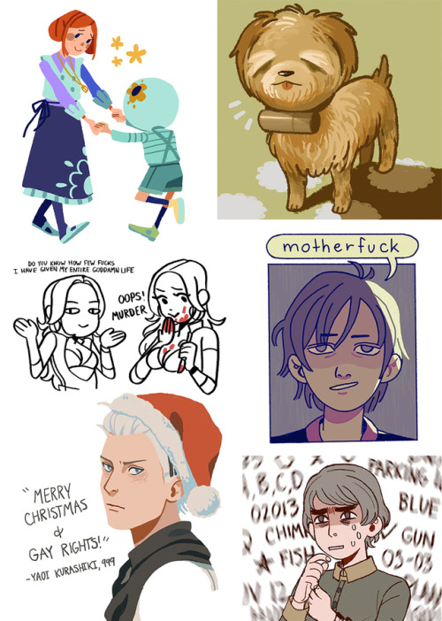 did someone say massive dump of ZE art and doodles i hadn’t posted here? if you like zero escape, i’