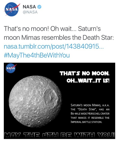 starwarsheckyeah: This is why I love NASA