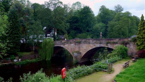 Bridge over the river Nidd, Knaresborough, North Yorkshire. England.