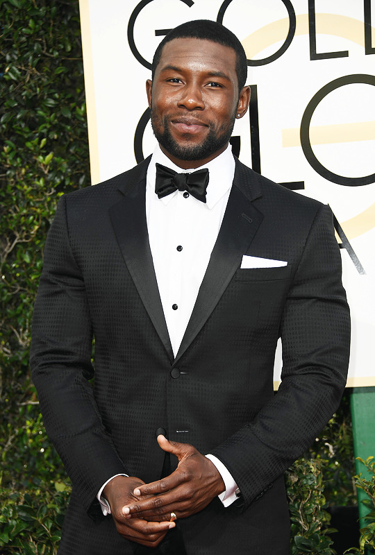 vikander:Trevante Rhodes attends the 74th Annual Golden Globe Awards at The Beverly