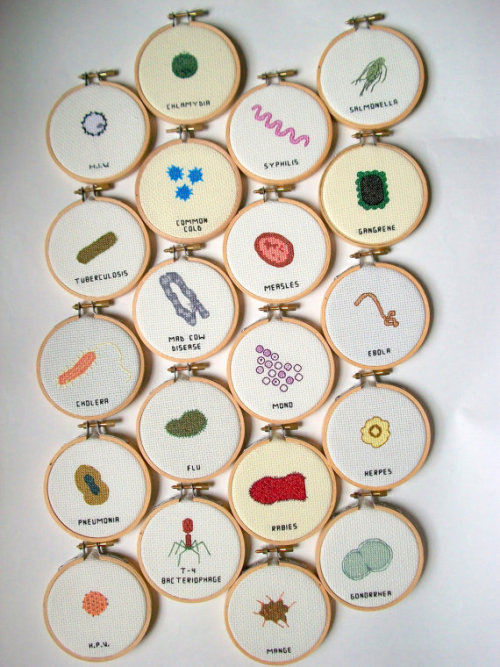 artandsciencejournal: Cross-Stitching Science! Alicia Watkins of Watty’s Wall Stuff makes these awe