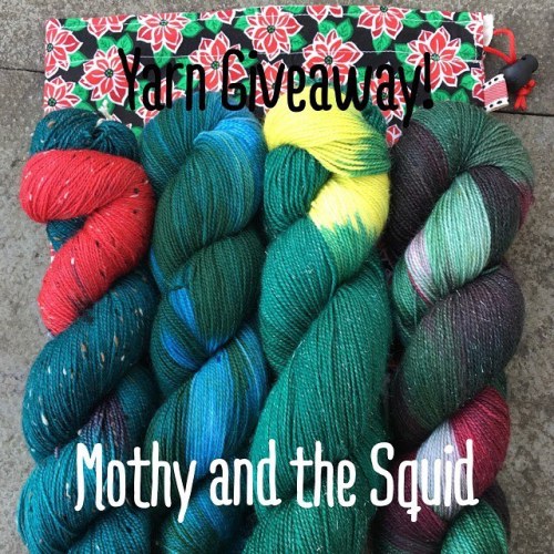 Giveaway 7 of 20: Festive Greenery. I will post this package of holiday theme indie dyed yarn worldw