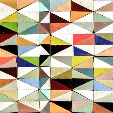 anne-sophie-tschiegg:carrelage - triangles, multicolore, Ateliers Zelij