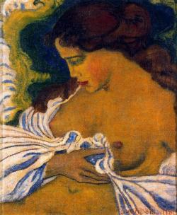 amare-habeo:  Aristide Maillol (French, 1861-1944) The woman in the wave, 1895 Oil on canvas 