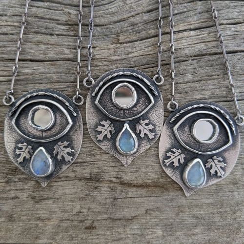 A custom order from a few months ago, these three necklaces went to three lovely sisters. Pieces of 