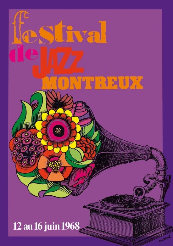 theswinginsixties:  Montreux Jazz Festival poster, 1968. Artwork by Roger Bornand.