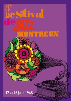 theswinginsixties:  Montreux Jazz Festival poster, 1968. Artwork by Roger Bornand. 
