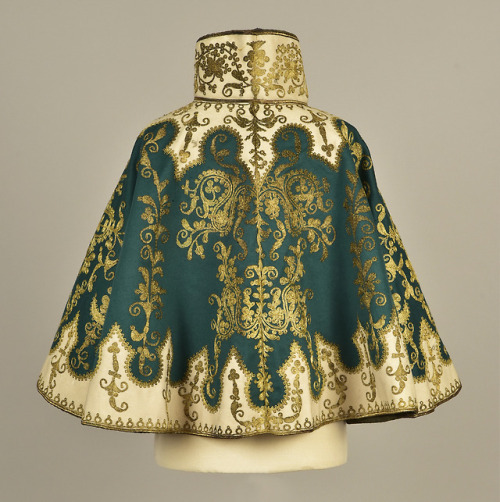 fripperiesandfobs:Ottoman cape and vest, 1890′sFrom Whitaker Auctions