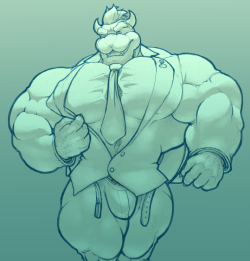 Ripped-Saurian:trying Some Highlighting On Chesty Bowser &Amp;Lt;3