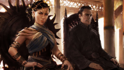 twoiafart: The World of Ice and Fire - Princess Nymeria and Mors Martell enthroned in Sunspear. In 