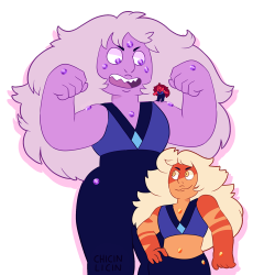 chicinlicin:  …I’m not sure why I did this :| but I did…giant Famethyst! Missing a few Amethysts with duplicate gems :O but then she’d be so huge you couldn’t see Jasper or Carnelian ^^’ 