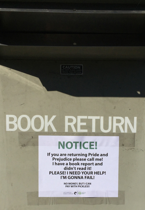 obviousplant:  Bonus library drop box sign on Instagram 