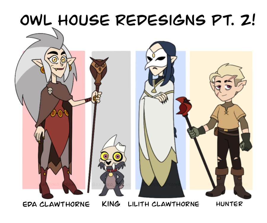 After changing styles for the last few days- i finally stick to style, so  part 1 of me redesigning my designs of the owl house'' (Eda, Lilith, King)  : r/GachaClub