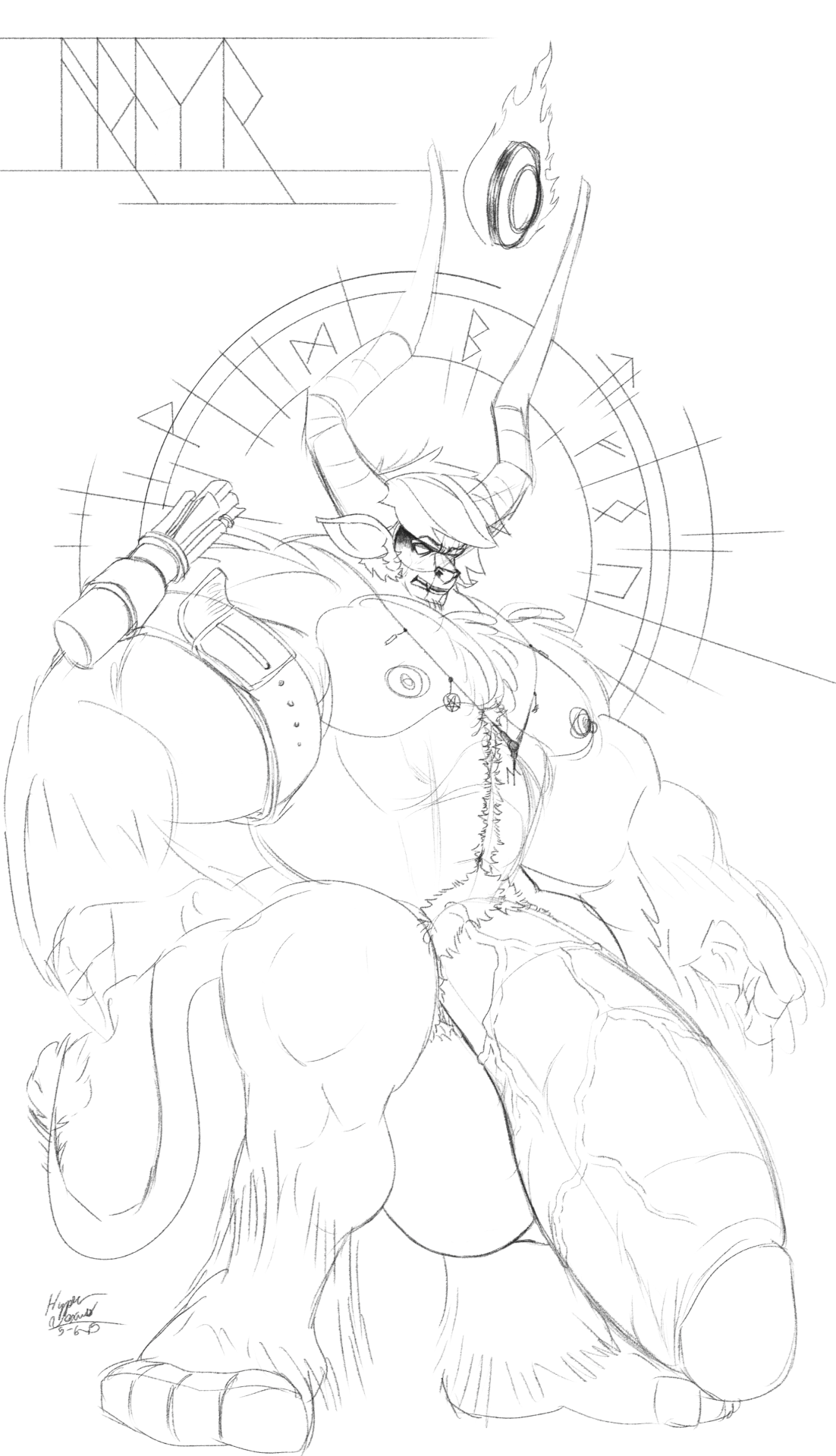 Sketched this out while I had my breakfast. It&rsquo;s my OC, Freyr, at a possible