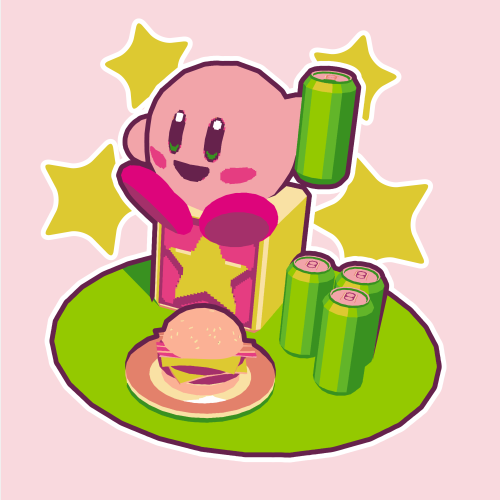 been messing around with t-shirts, hoping I can manifest a 3D Kirby game from the Direct if I wear i