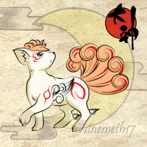 kaijuemperor:  Okami style pokemon Art by:http://mnemeth17.deviantart.com/gallery/ 