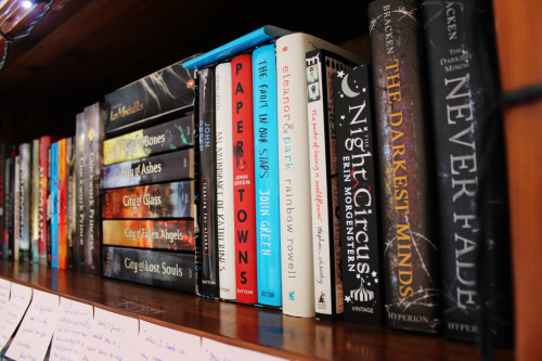 thefictionologist:  Bookshelf Tour!I have more books here and there, but this is my main bookshelf. I’m really proud of it :). 