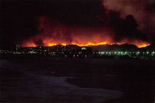 westside-historic: October 23, 1978 Mandeville Canyon Fire in the Santa Monica Mountains. The first 