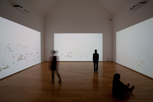 avtavr:  KAKEHASHIlandscape2009ハイビジョンビデオ, プロジェクター HD Video , Projectorart court galleryでの展示風景 Installation at art court gallery , Osaka , Japanmusic by Isao Nakagaito from SJQ(cubic music / headz )Photographed