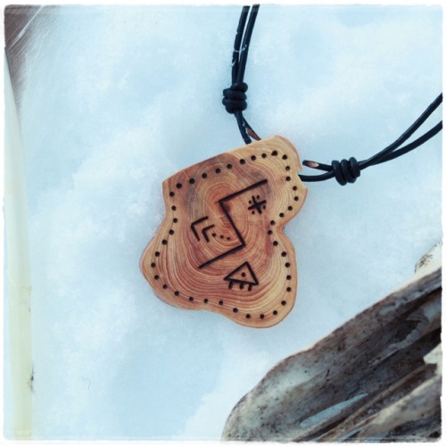 Sun amulet, made with shamanic runes. Only one up for grabs at my Etsy store!