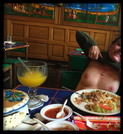 naughtywife43:  To say that I am a lightweight when it comes to drink is an understatement. This is what happens after ½ of a margarita. My date didn’t complain though. 