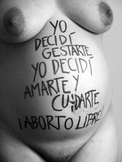 malaclasecl:  Por la libre elección sobre nuestros cuerpos, por la erradicación de la moral ajena en nuestros úteros. Obligarnos a parir también es violencia, no se trata de ser pro-abortos, se trata de ser pro-elección.  