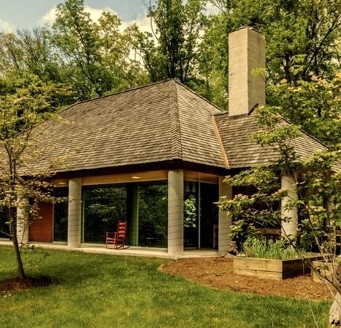 Contemporary Exterior PhiladelphiaAn Illustration Of A Small, Modern, Two-story Wood House With A Hip