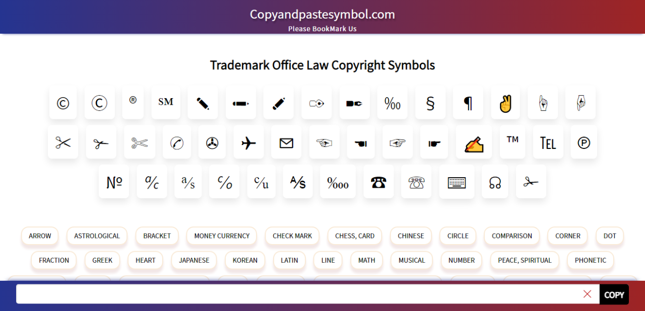 Get Trademark, Copyright Symbol Copy And Paste