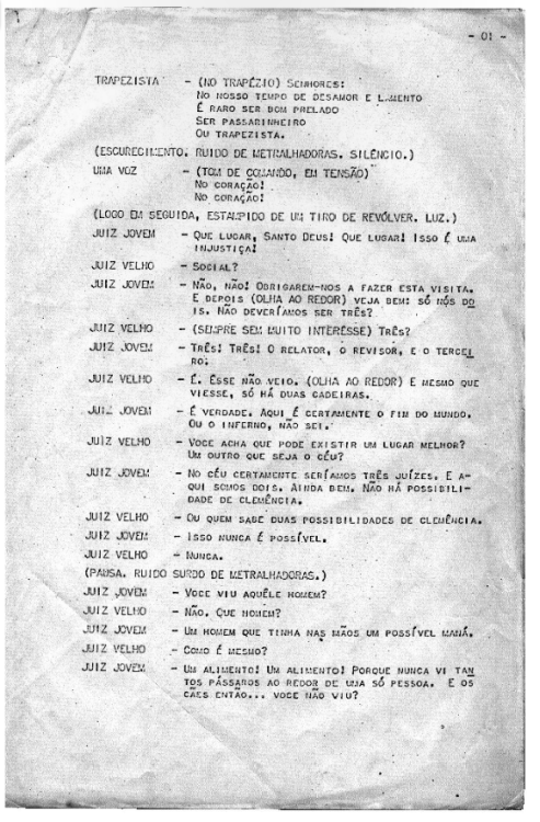 Datiloscritos de uma das oito peças teatrais escritas por Hilda Hilst: Auto da barca Camiri. O material é reprodução da edição dedicada a escritora dos Cadernos de Literatura Brasileira do Instituto Moreira Salles. Auto da barca de Camiri foi...