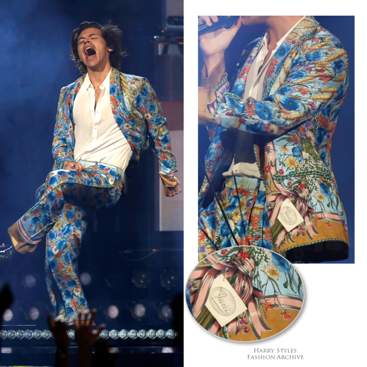 gucci floral suit