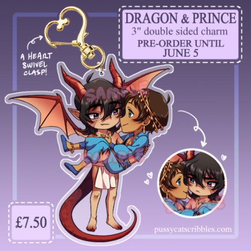 New charms are up for pre-order on my store!!TARTAGLIA and ZHONGLIDRAGON AND PRINCE KLANCESLEEPY PIK