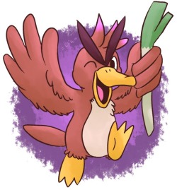 OMG OMG OMG OMG I AM SO HAPPY :D askthepoketrio / juliekarbon drew me this amazing drawing of my second fursona/favourite pokemon dux! (farfetch&rsquo;d for all yo pokemon nerds like me) B) Thank you so much again :3 
