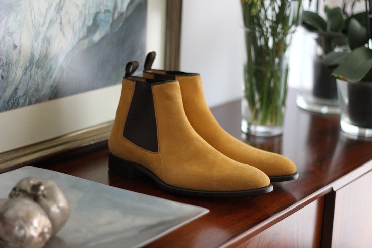 mustard suede ankle boots