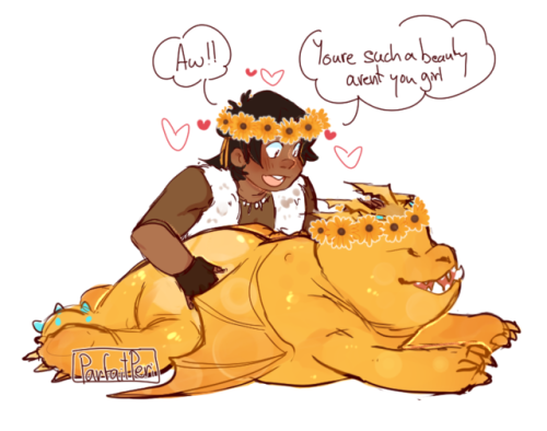 parfaitperi: i cant stop thinking about dragons with flower crowns dragon au 