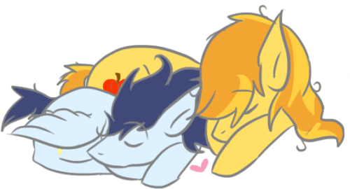 braeburn-corner:  nothingbutstallions:  soarburn by dodriobacon  Ssshhh he’s sleepin’. ~///~  D'awww <333