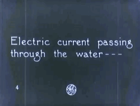 jtotheizzoe:  generalelectric:  Hydrogen and oxygen gases are produced using electrolysis in “Beyond The Microscope”, a science film about atoms made by GE in 1922.   These old films that GE has been putting on their Tumblr tell me that they basically