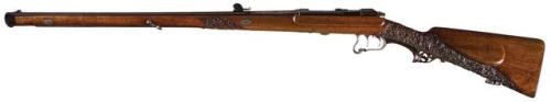 Engraved and gold inlaid bolt action sporting rifle crafted by Ferdinand von Dreyse (Germany), late 
