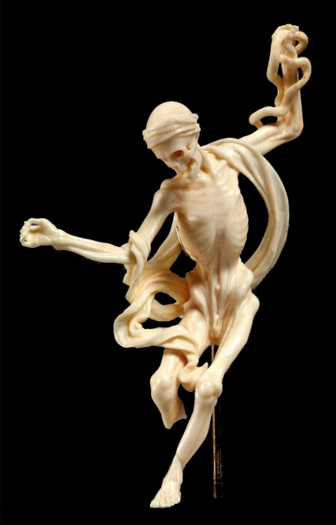 Dance macabre (Early 18th century, southern Germany, ivory).