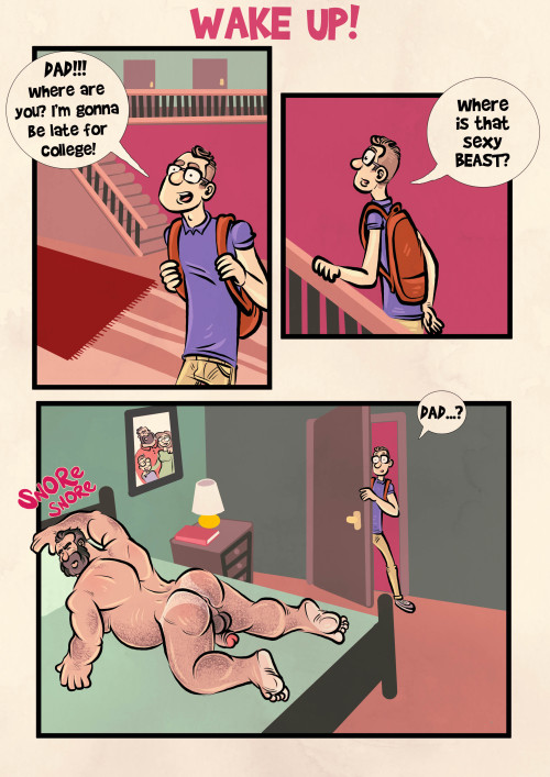 freebo23doodles: WAKE UP!another hot commissioned dad/son comic for a follower!write me for commissi
