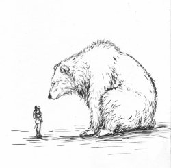 ejbeachy: Inktober 10: Gigantic  Power Bear, Magnus for scale  