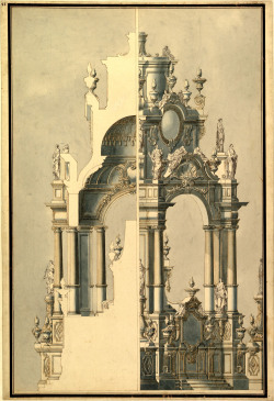 archimaps:  Elevation and section for a catafalque