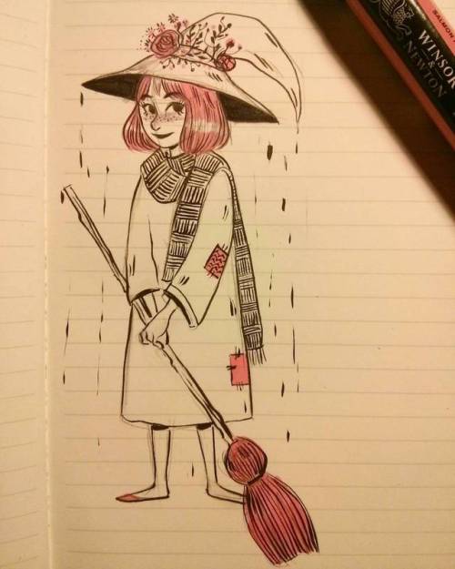 Little Autumn witch #inktober2017 #inktober #ink #tinta #drawing #dibujo #boceto #sketching #sketchb