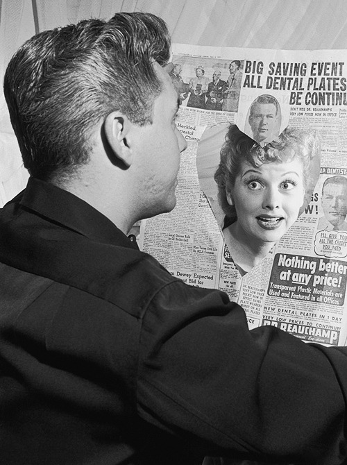 deforest:  Lucille Ball and Desi Arnaz pictured at home, September 1950 