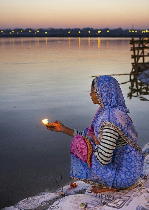 waternymphlovesdante:WOMAN AND WATER In many cultures water is sacred., as in India the river Ganges