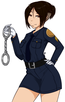 Commission For Fen Of *Gasp* Human Penny!Still A Cop Cutie, Ready To Arrest Your
