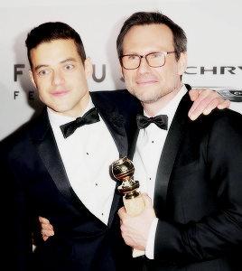 benmckee:   Rami Malek and Christian Slater attend Golden Globe Awards After Party