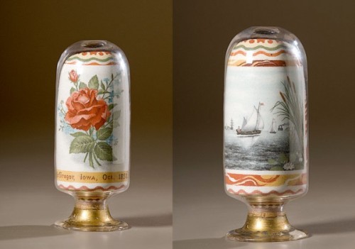 Andrew Clemens(1857-1894)He packed the intricate designs into hand blown glass bottles, using just p